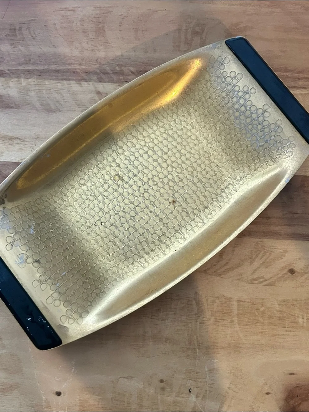 MCM Vintage WMF Ikora 24k Gold  Plated Tray From Germany Hammered Design